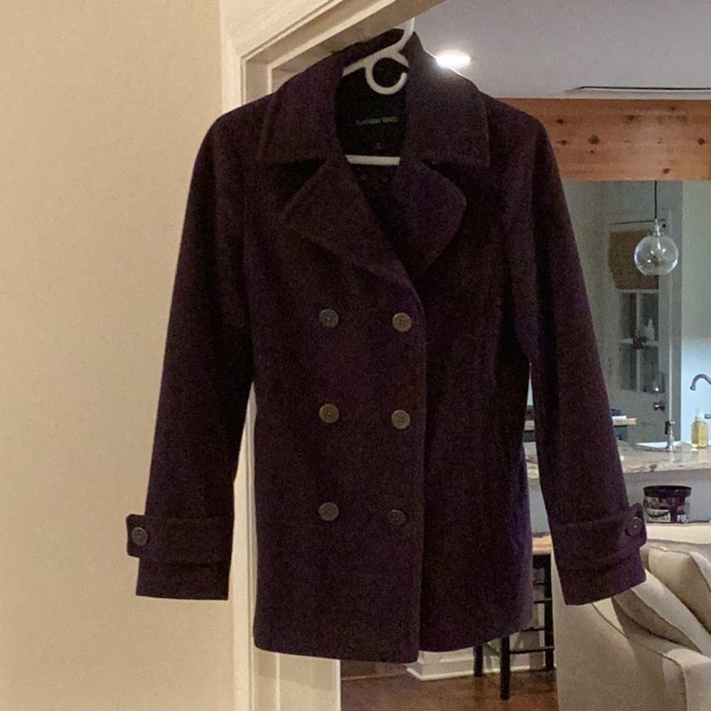 Land’s End purple pea coat - women’s size 4